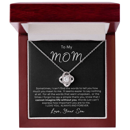 To My Mom Necklace, Mama, Gift For Birthday, I Love Mom Mother Day Gift, From Son