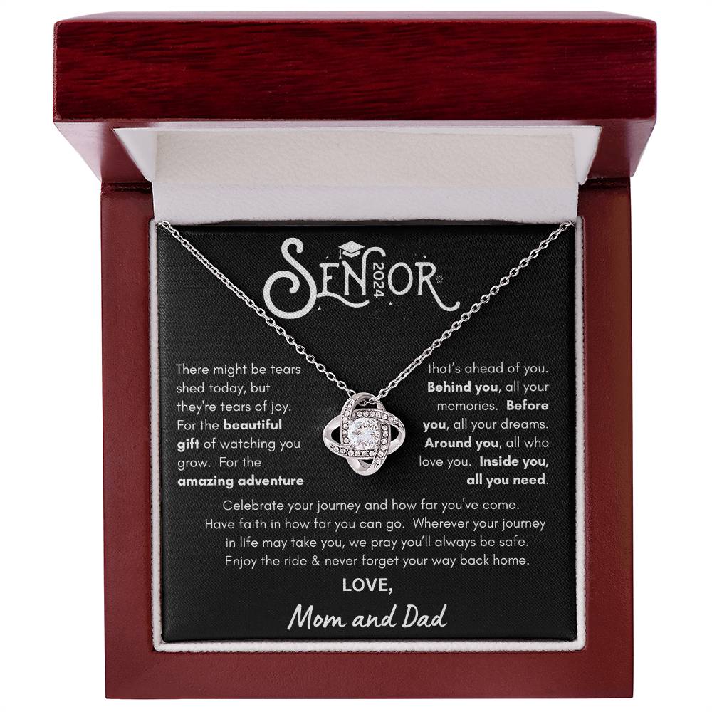 Senior 2024 Graduation - Loveknot Necklace from Mom and Dad WB2