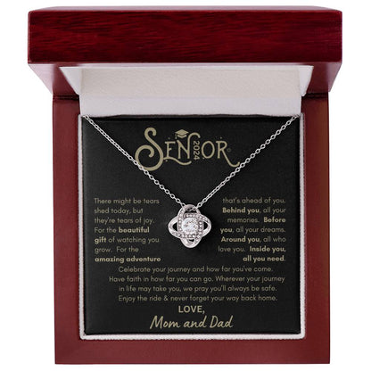 Senior 2024 Graduation - Loveknot Necklace from Mom and Dad GB2