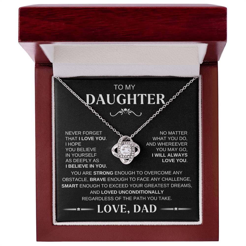 To My Daughter - Love Knot Necklace WB Conf