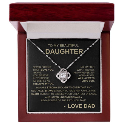 To My Beautiful Daughter - Love Knot Necklace GB