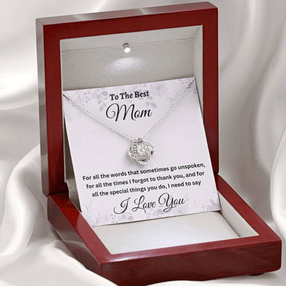 To My Mom Necklace, Mother's Day, Love Knot, I Love You