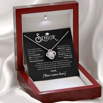 2024 Senior Graduate Love Knot Necklace - WB Custom Signature