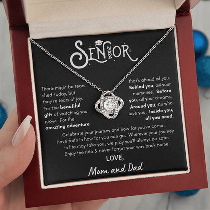 Senior 2024 Graduation - Loveknot Necklace from Mom and Dad WB2