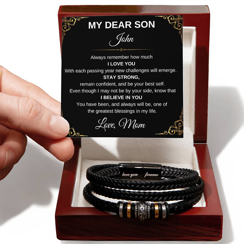 Personalized Bracelet for Son from Parents, Gift for Son on His Birthday, Grown Up Son Bracelet Gift, Christmas Gift for Son, Best Gift for Son, Gift for Son From Mom, From Dad, Love You Forever