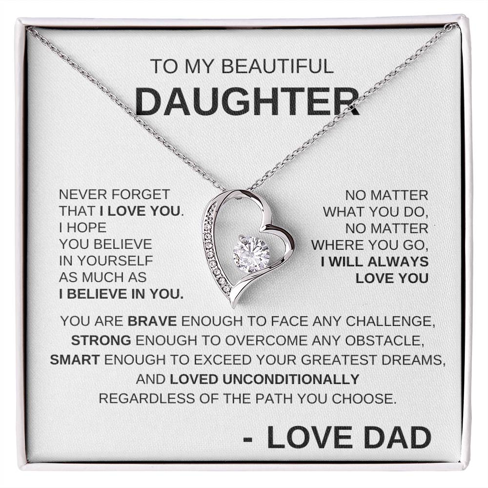 To My Beautiful Daughter - Forever Love Necklace WW