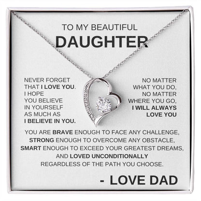 To My Beautiful Daughter - Forever Love Necklace WW