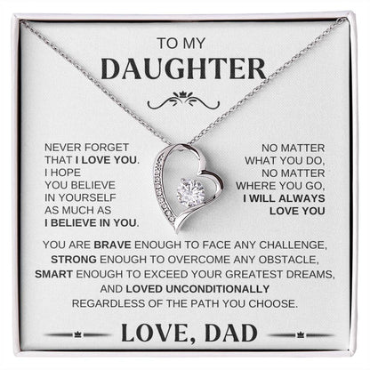 To My Daughter - Forever Love Necklace BW Conf