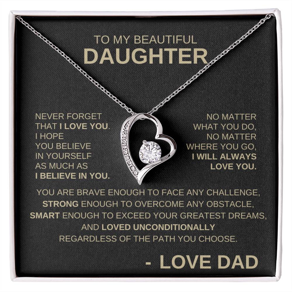 To My Beautiful Daughter - Forever Love Necklace GB