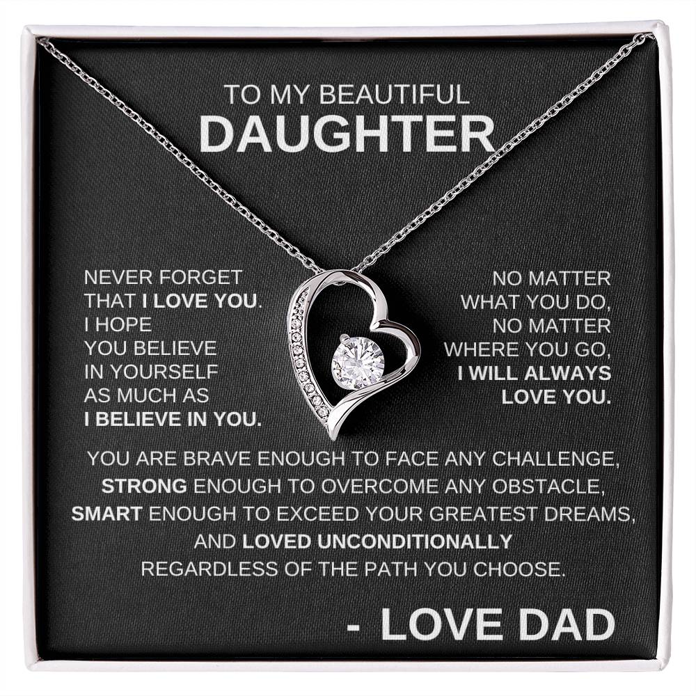 To My Beautiful Daughter - Forever Love Necklace WB