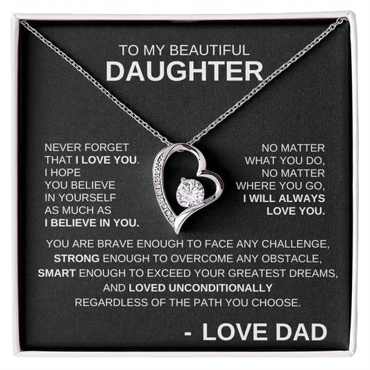 To My Beautiful Daughter - Forever Love Necklace WB