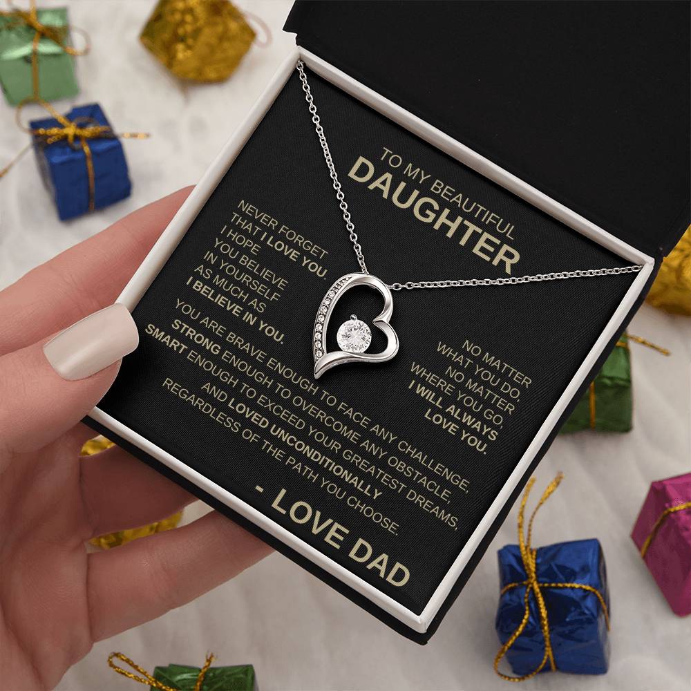 To My Beautiful Daughter - Forever Love Necklace GB