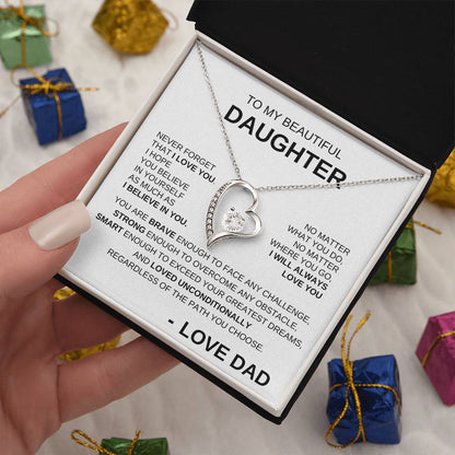 To My Beautiful Daughter - Forever Love Necklace WW