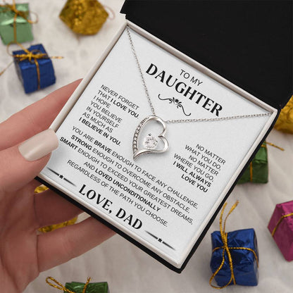 To My Daughter - Forever Love Necklace BW Conf