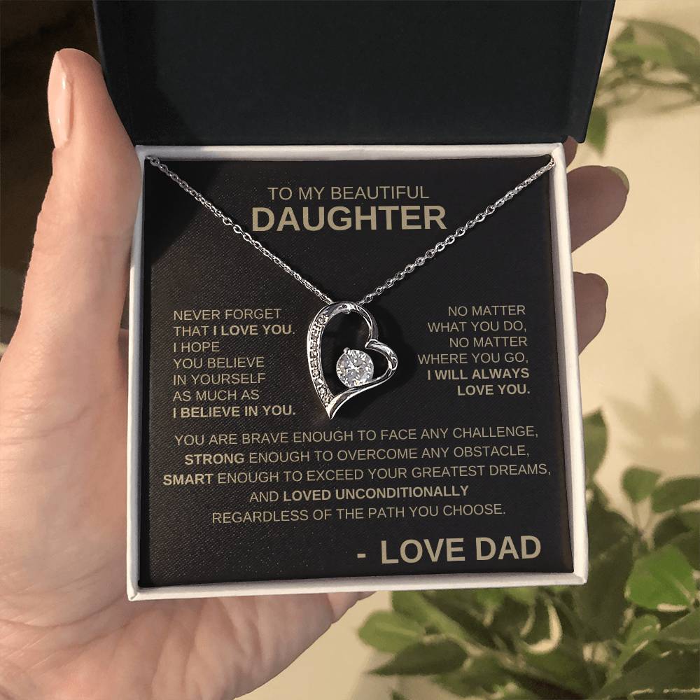 To My Beautiful Daughter - Forever Love Necklace GB