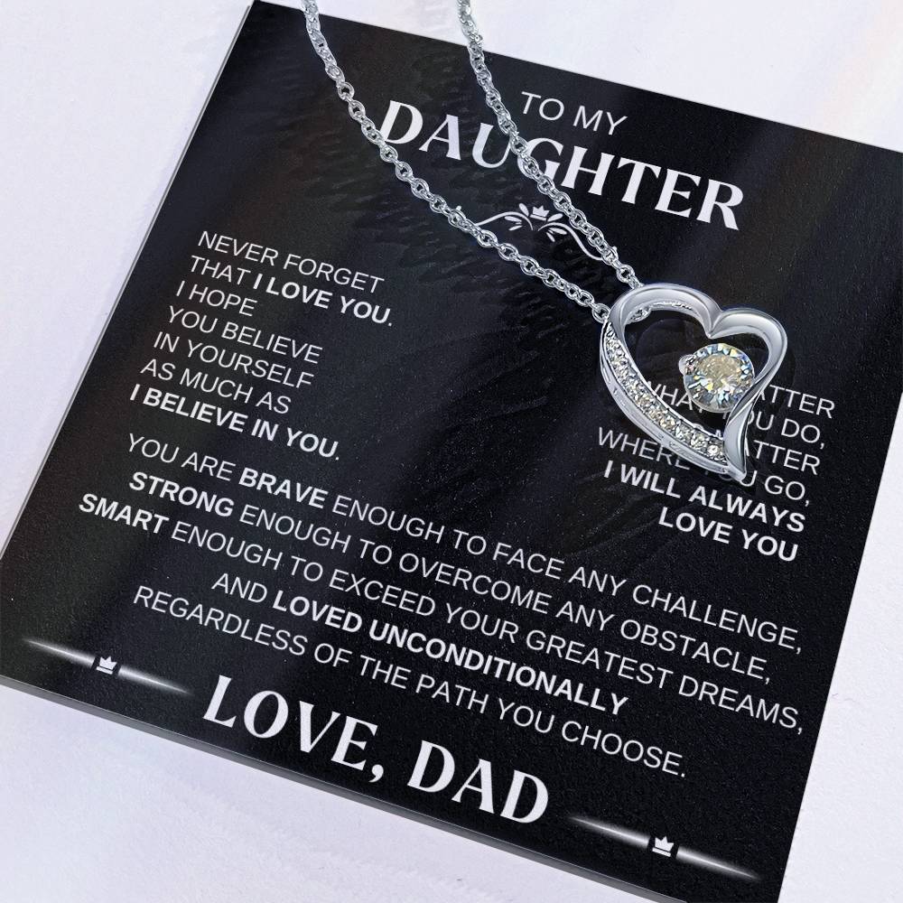 To My Daughter - Forever Love Necklace BW Conf