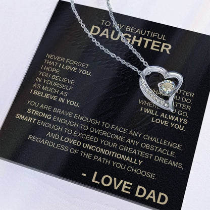 To My Beautiful Daughter - Forever Love Necklace GB