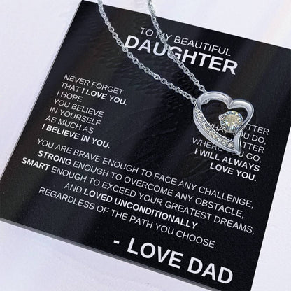 To My Beautiful Daughter - Forever Love Necklace WB