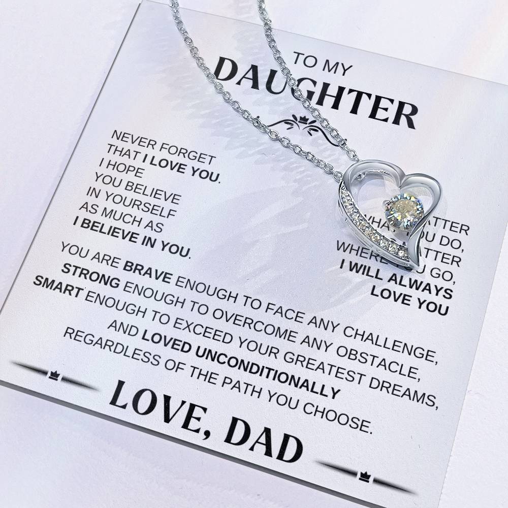 To My Daughter - Forever Love Necklace BW Conf