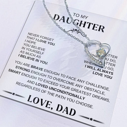 To My Daughter - Forever Love Necklace BW Conf