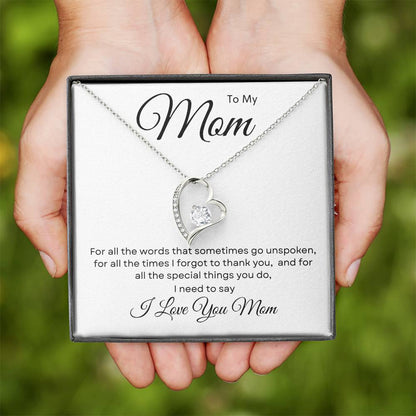 To My Mom Necklace, Mama, Gift For Birthday, I Love Mom Mother Day Gift,