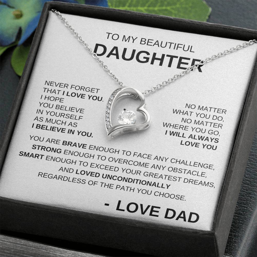 To My Beautiful Daughter - Forever Love Necklace WW