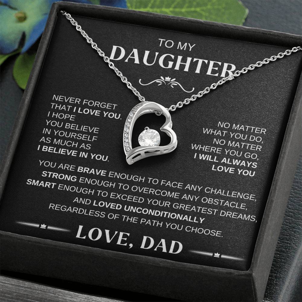 To My Daughter - Forever Love Necklace BW Conf