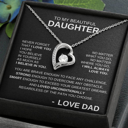 To My Beautiful Daughter - Forever Love Necklace WB