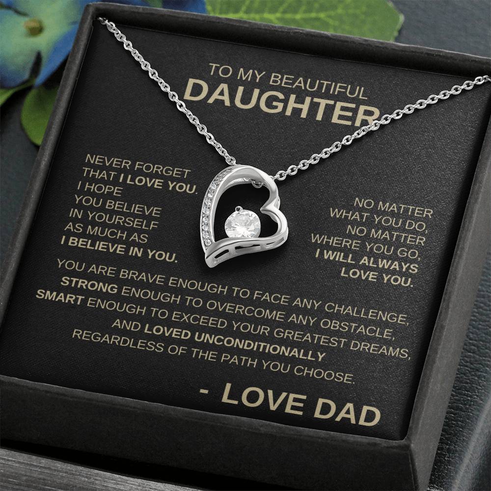 To My Beautiful Daughter - Forever Love Necklace GB