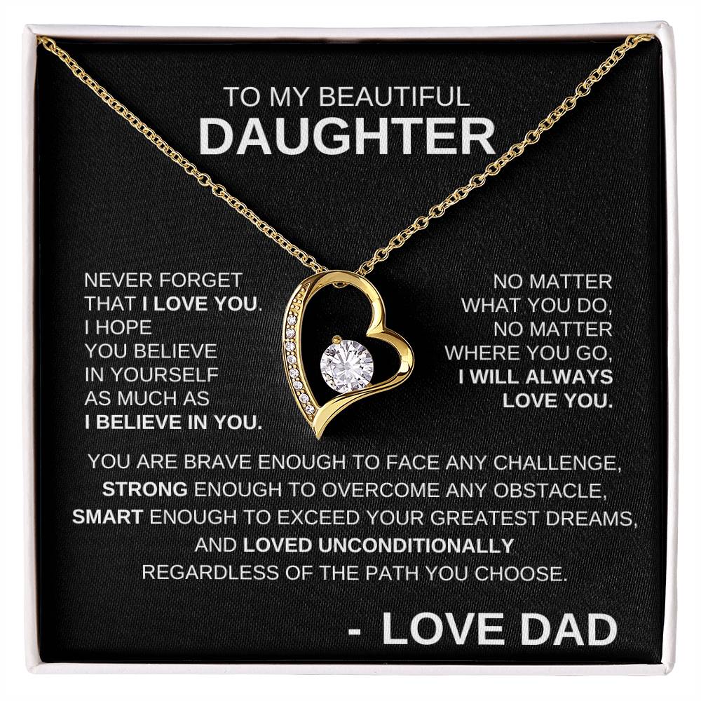 To My Beautiful Daughter - Forever Love Necklace WB