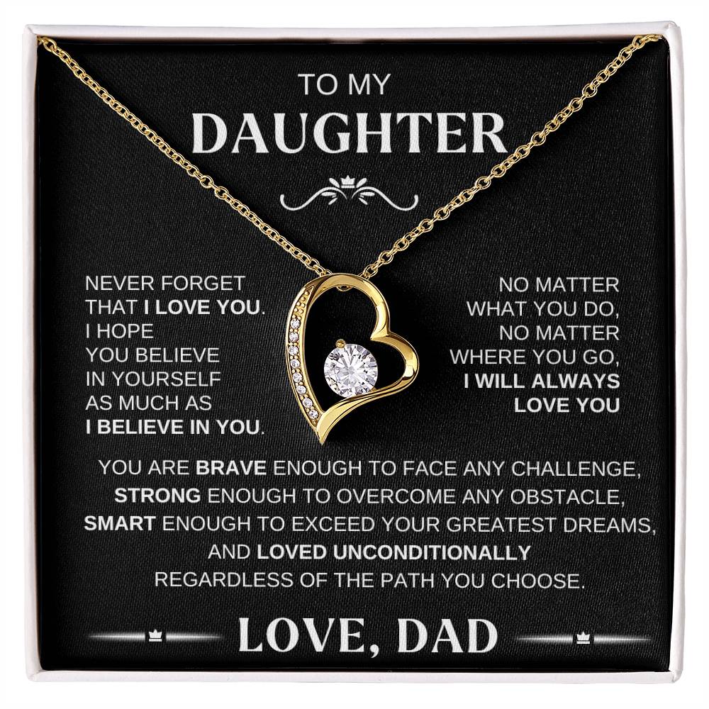 To My Daughter - Forever Love Necklace BW Conf