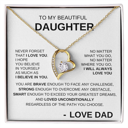 To My Beautiful Daughter - Forever Love Necklace WW