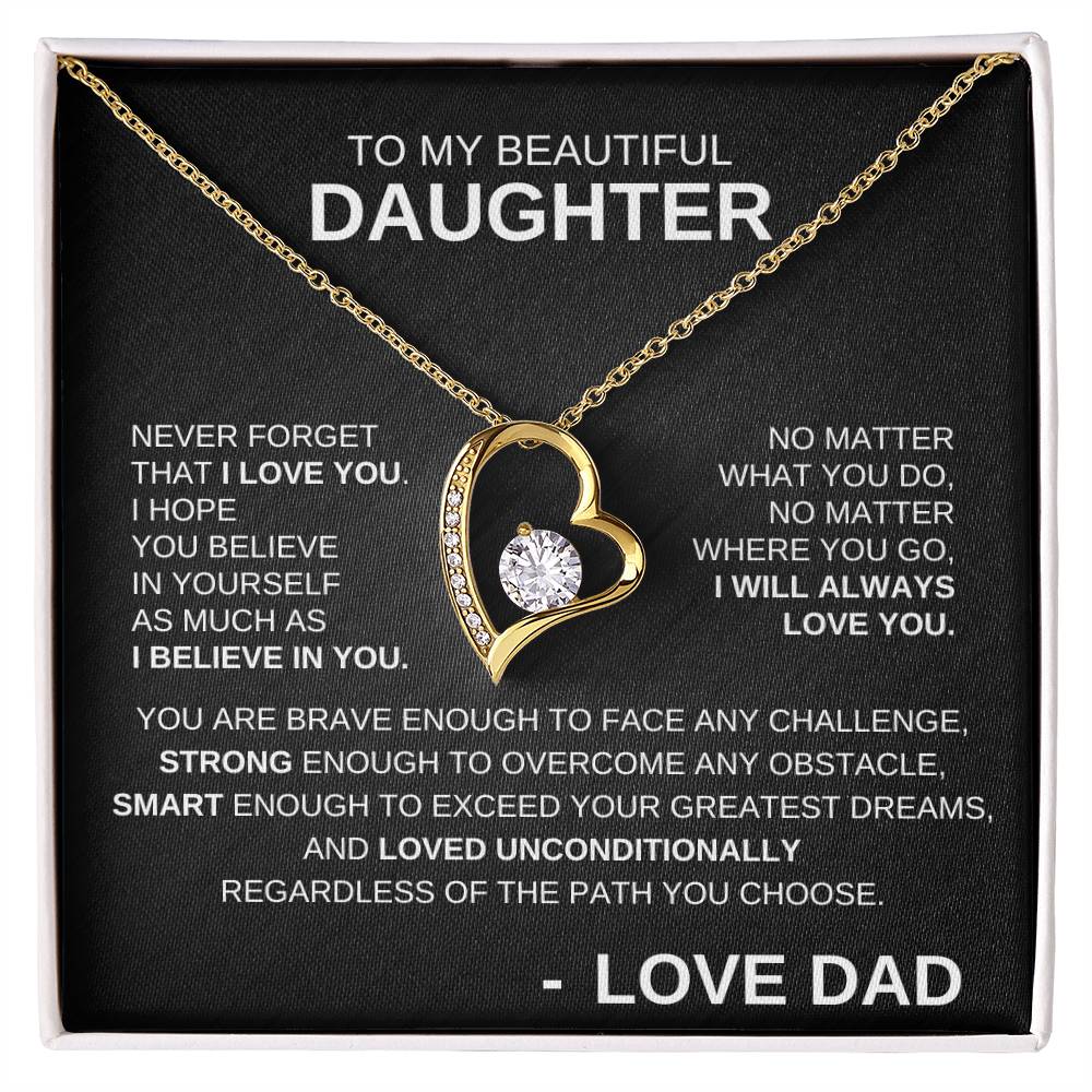 To My Beautiful Daughter - Forever Love Necklace WB Lines