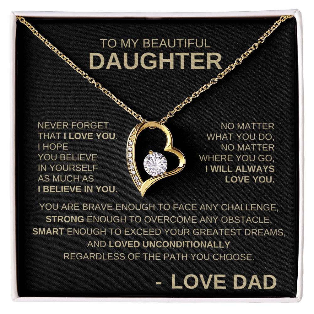 To My Beautiful Daughter - Forever Love Necklace GB