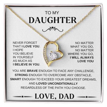 To My Daughter - Forever Love Necklace BW Conf