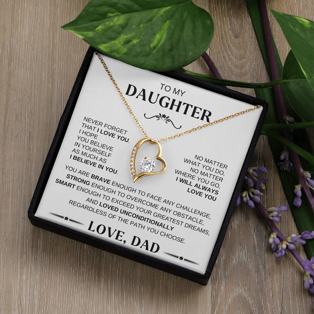 To My Daughter - Forever Love Necklace BW Conf