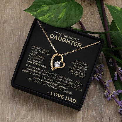 To My Beautiful Daughter - Forever Love Necklace GB