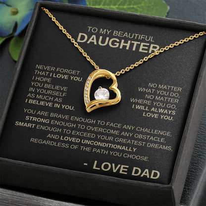 To My Beautiful Daughter - Forever Love Necklace GB