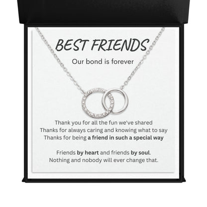 Our Bond Is Forever, Best Friends, Interlocking Circles Necklace