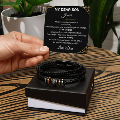 Personalized Bracelet for Son from Parents, Gift for Son on His Birthday, Grown Up Son Bracelet Gift, Christmas Gift for Son, Best Gift for Son, Gift for Son From Mom, From Dad, Love You Forever